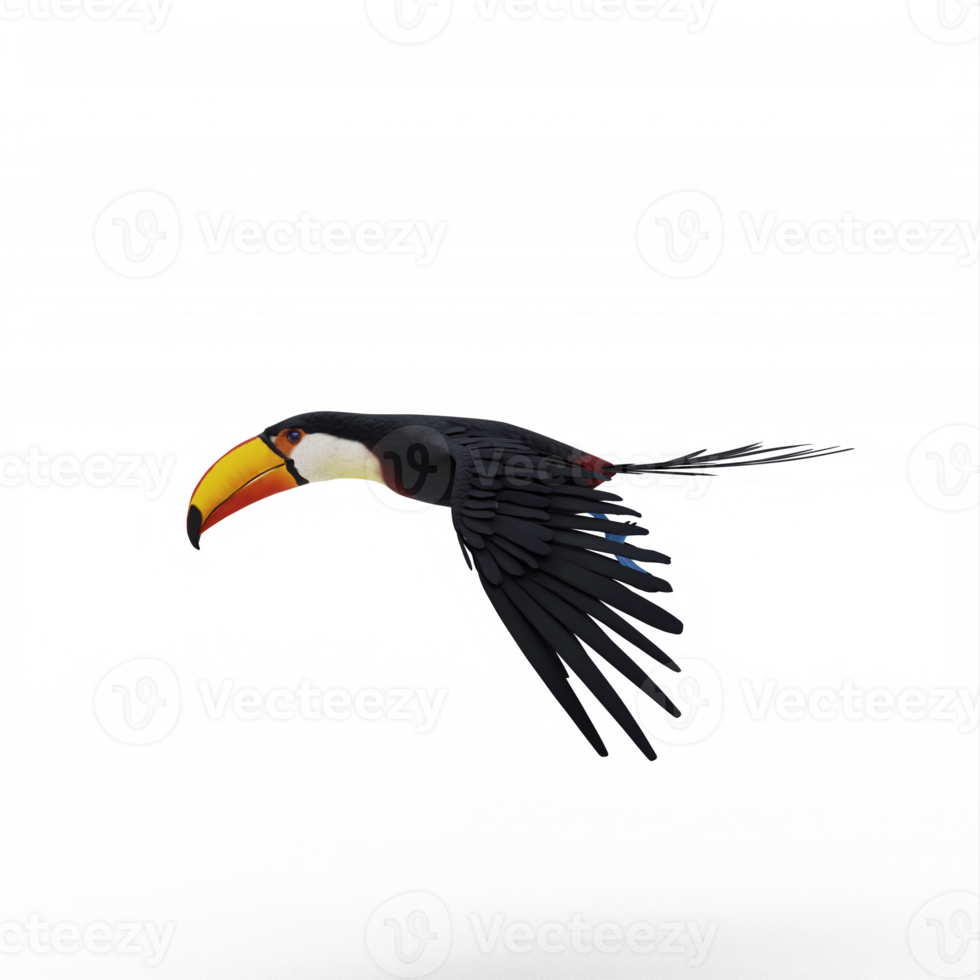 3d toucan bird isolated png