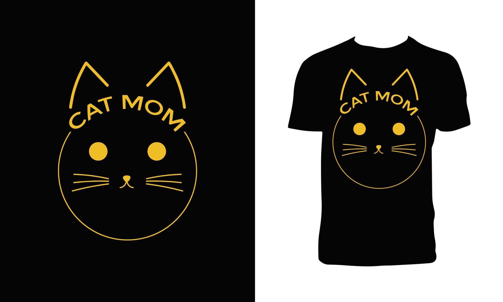 Cute Cat Typography T Shirt Design vector