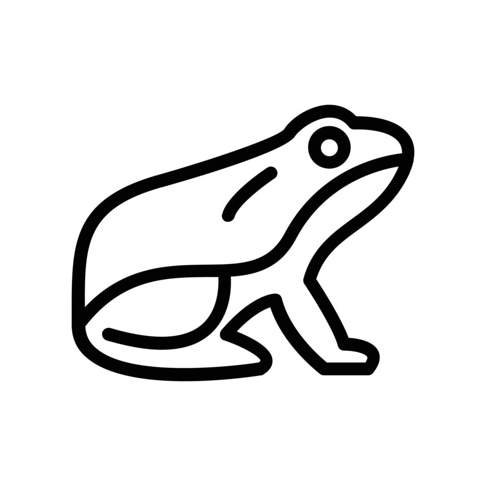 silueta de icono de rana sobre fondo blanco. signo de estilo lineal para concepto móvil y diseño web. ilustración del logotipo del símbolo de la rana. vector