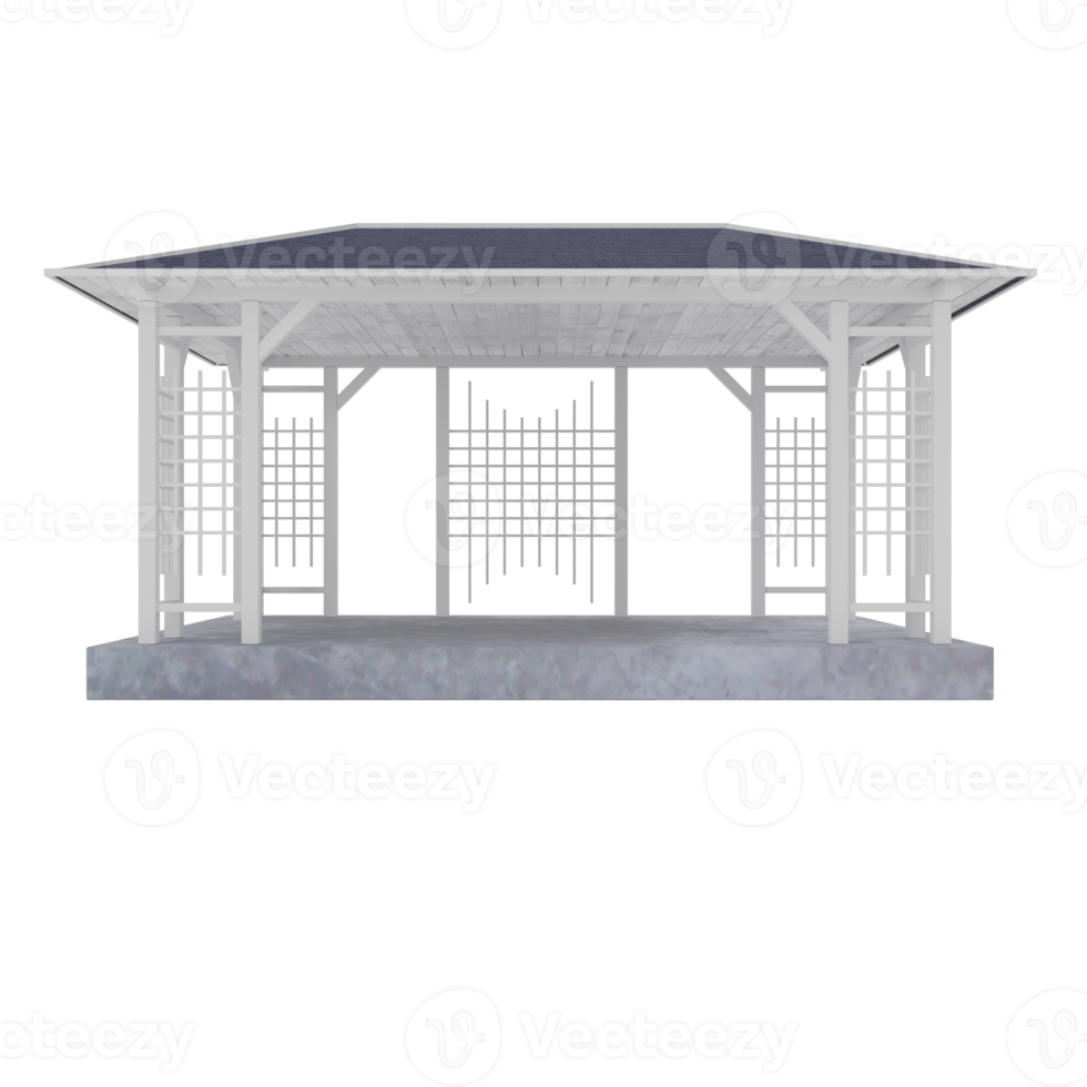 3d white pergola isolated png