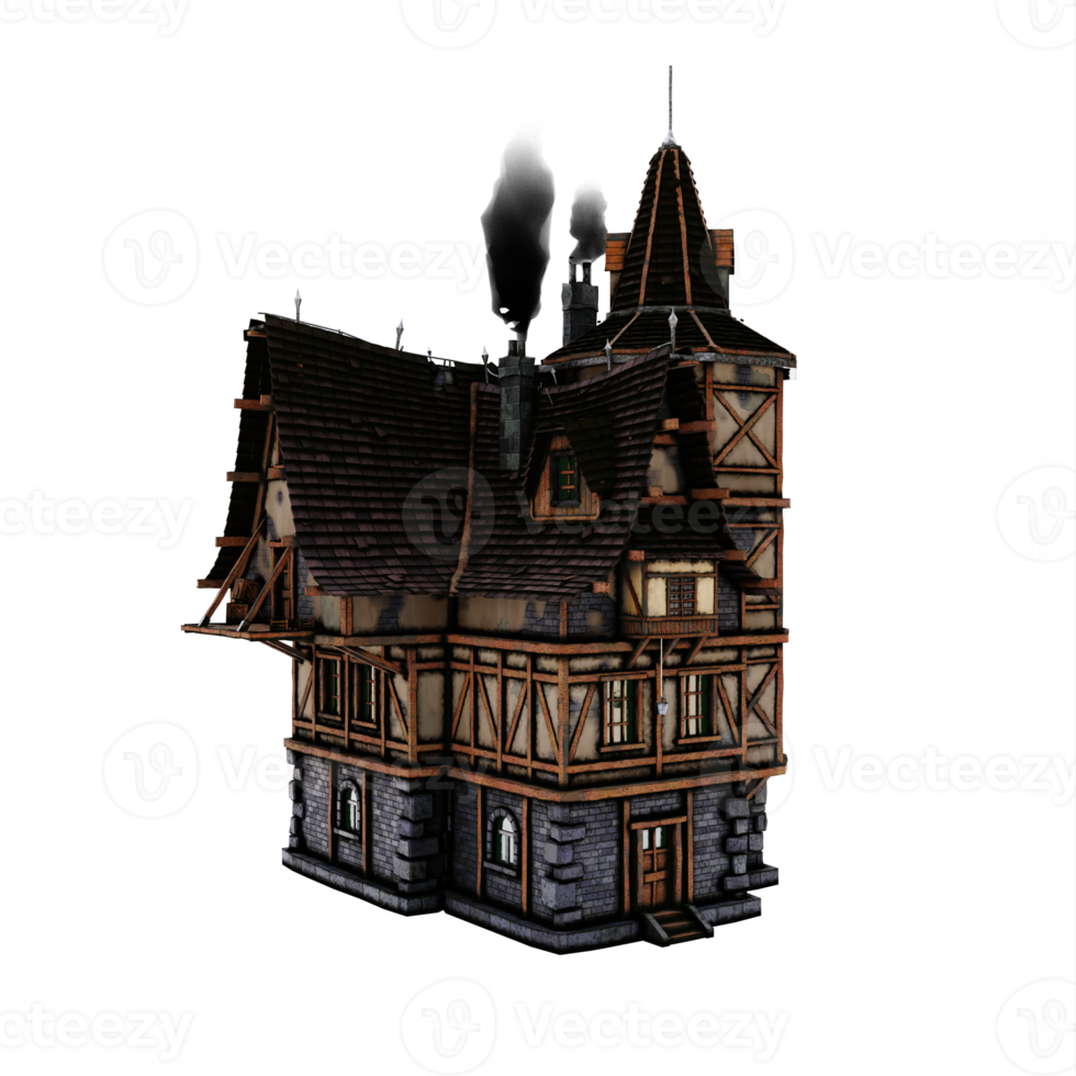 casa medieval 3d png