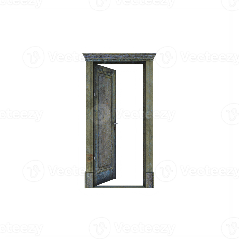 Wooden Old Open Door isolated png