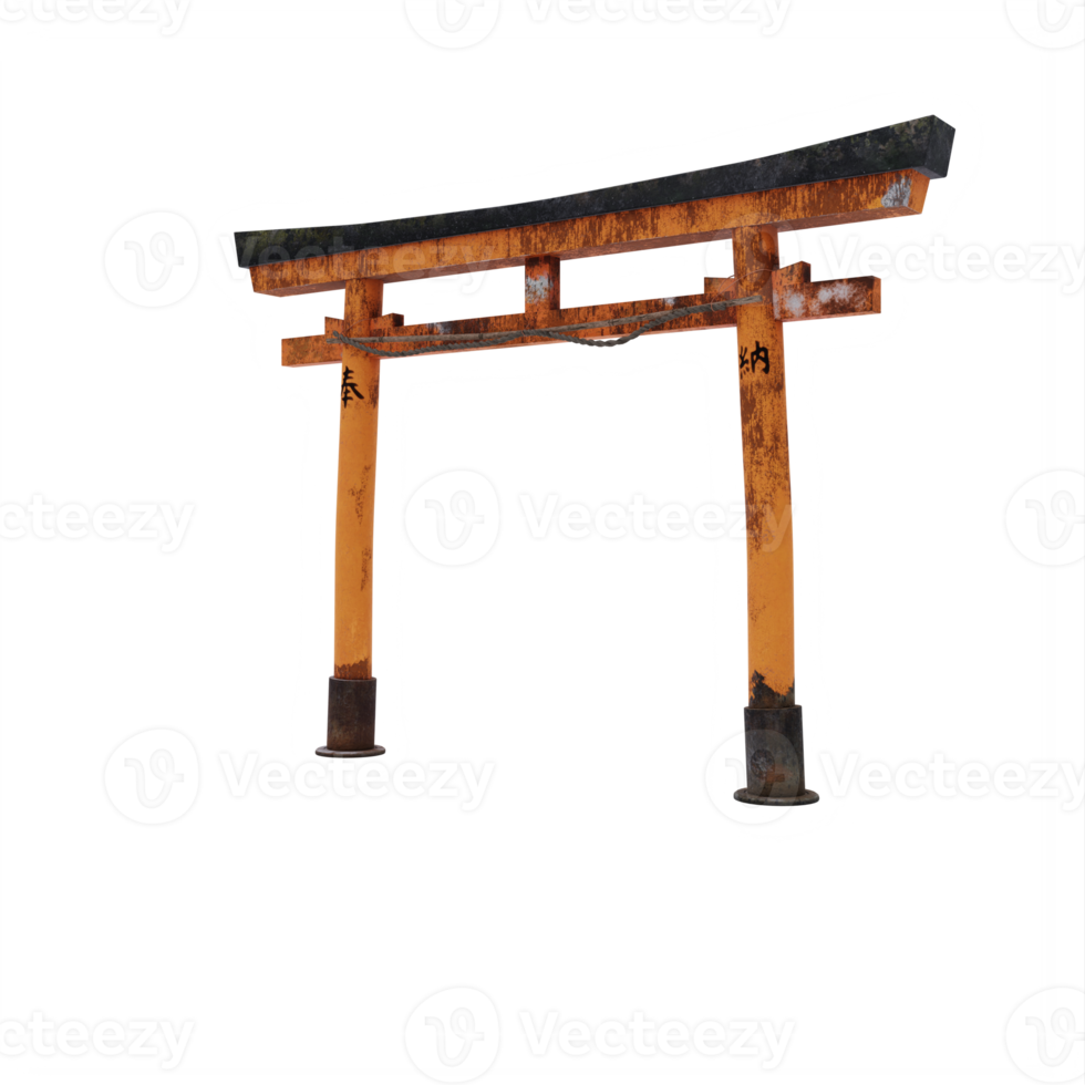 puerta tradicional japonesa torii aislada png