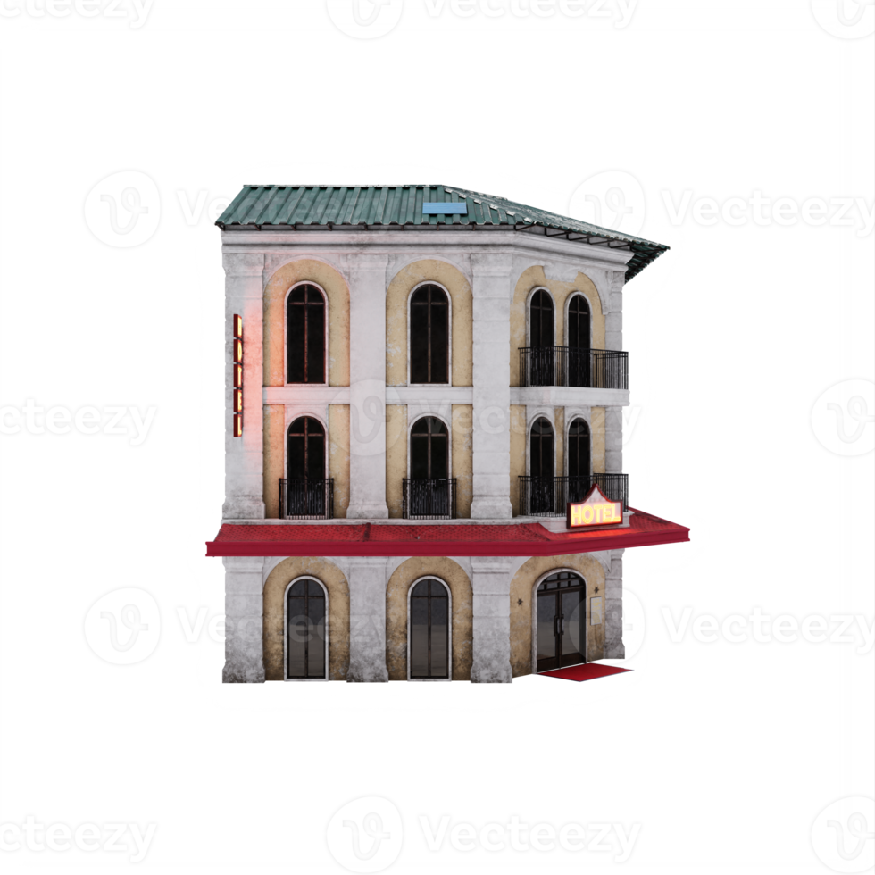 3d hotel isolated png