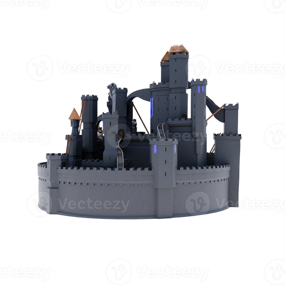 3d castle isolated png