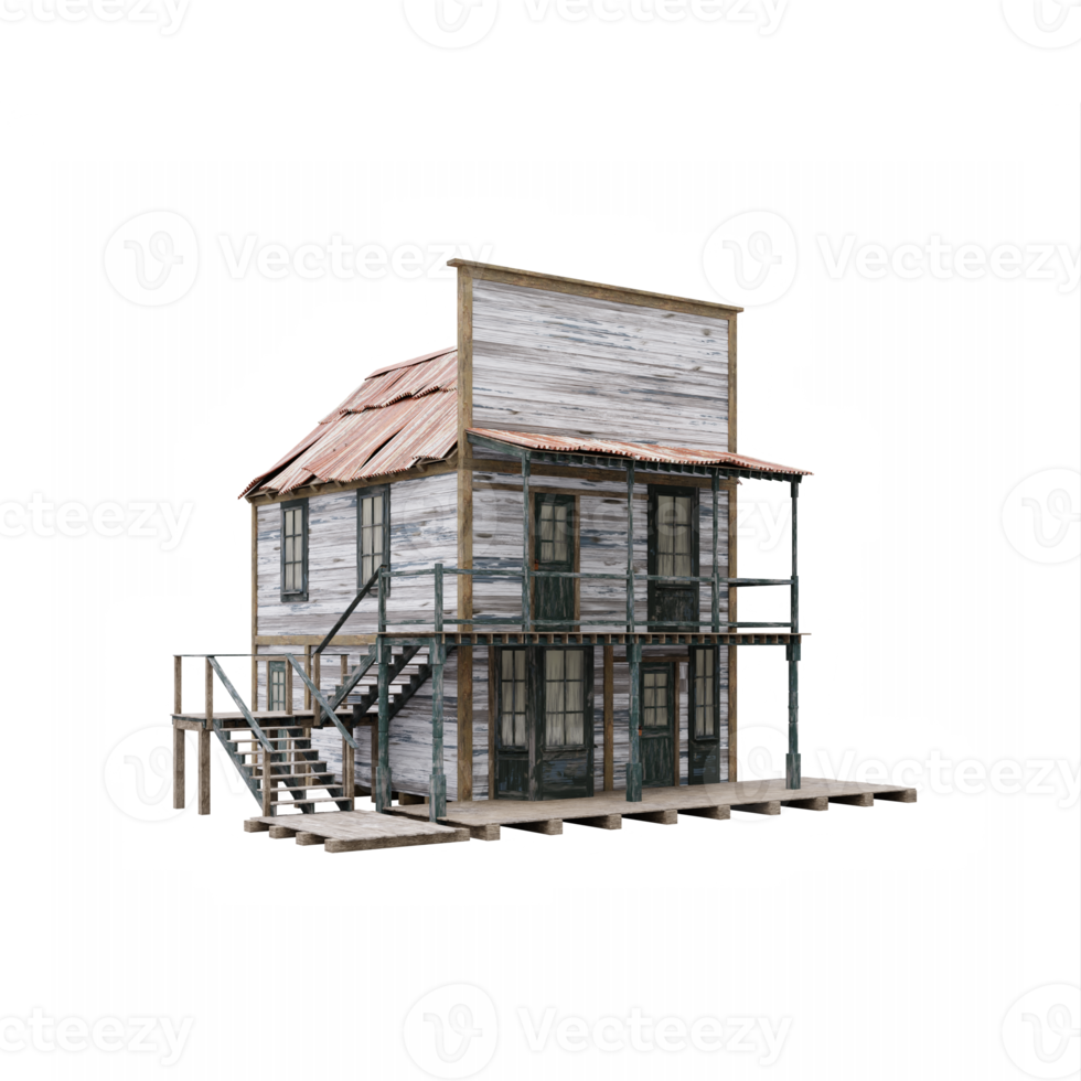 3D Westernhaus isoliert png