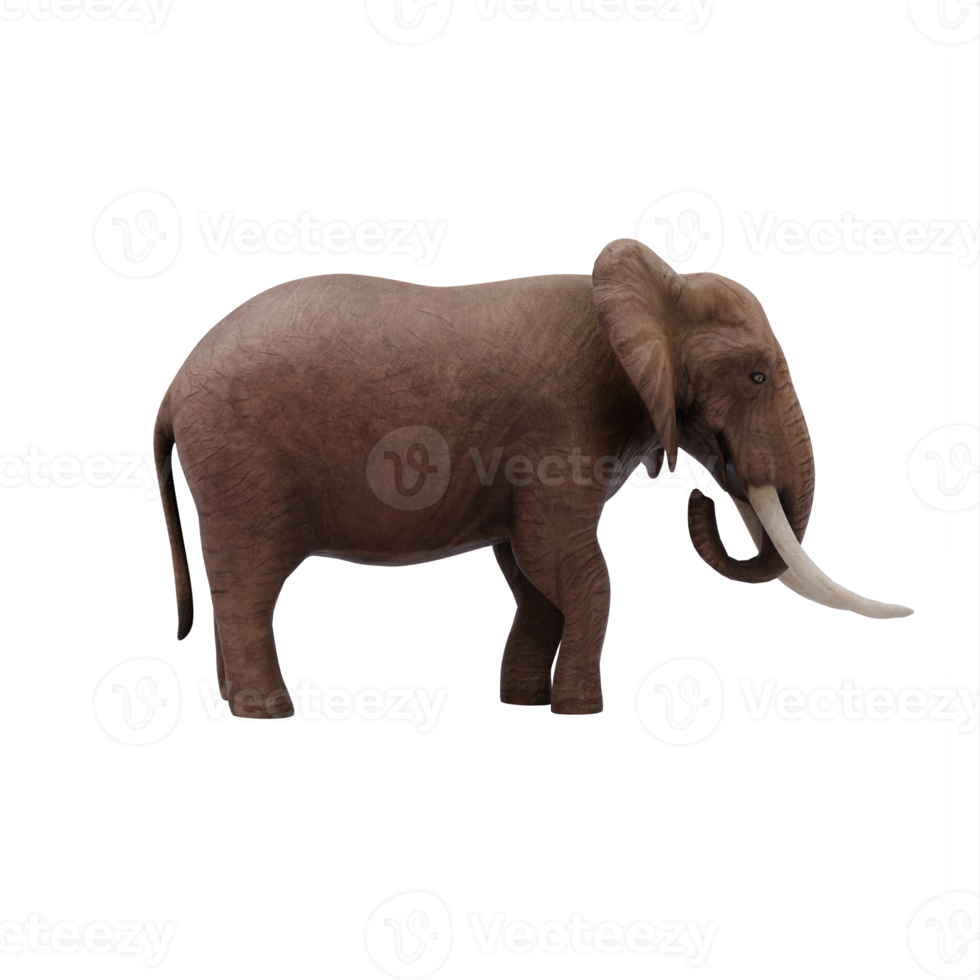 3D-afrikanischer Elefant isoliert png