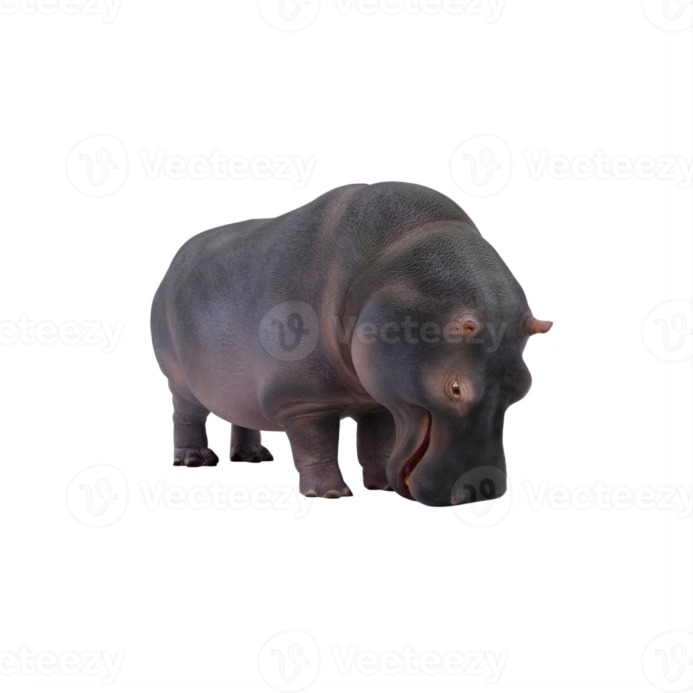 3d hippopotamus isolated png