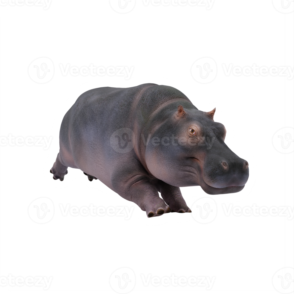 3d hippopotamus isolated png