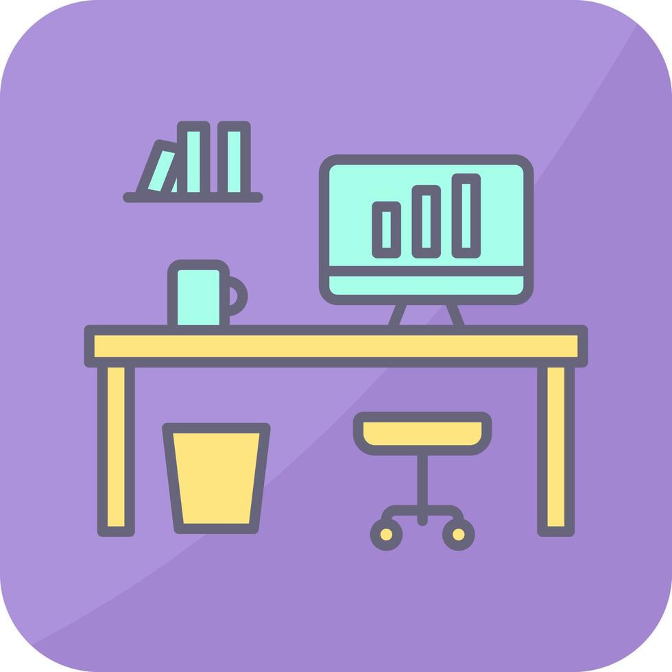 Office Desk Vector Icon