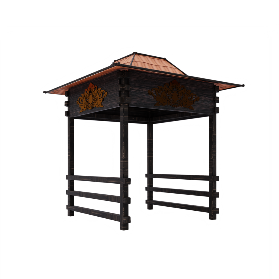 Pergola mit javanischen Schnitzereien png