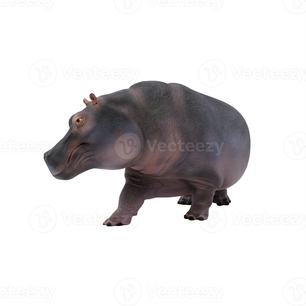 3d hippopotamus isolated png