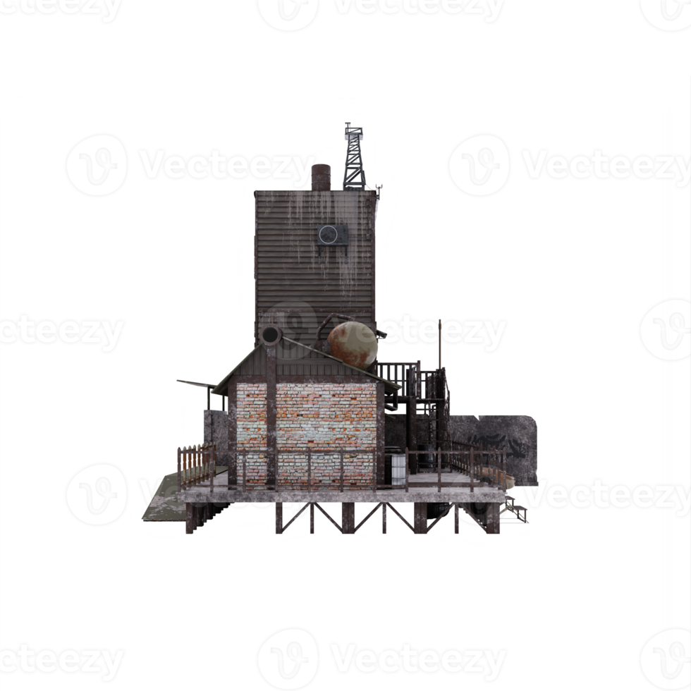 Free old apocalypse abandoned house with garage 18759169 PNG with