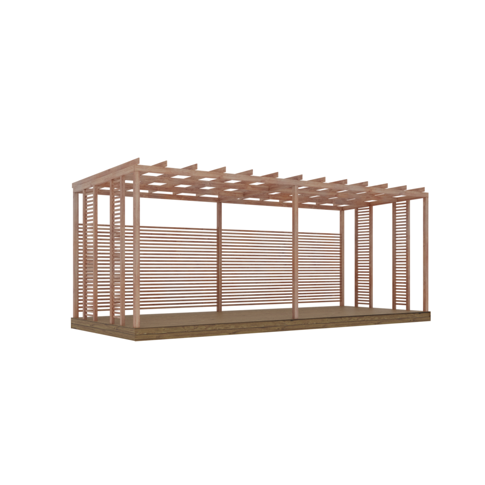 3D-Pergola aus Holz isoliert png