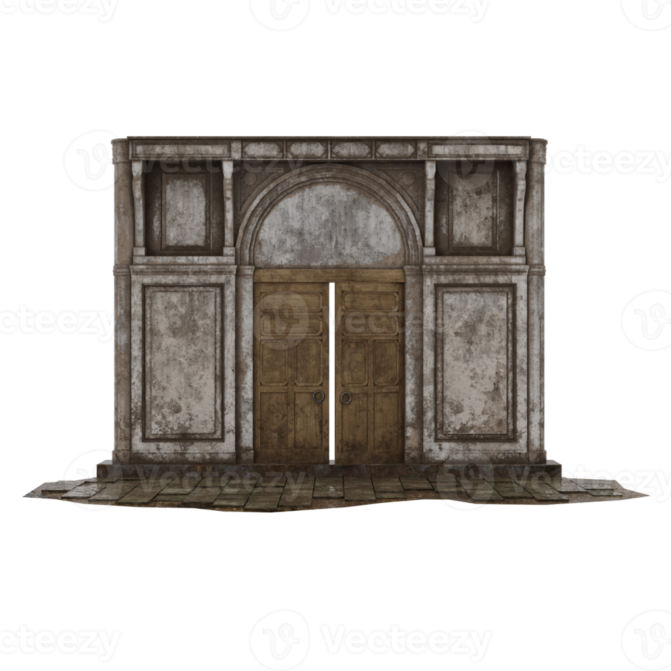 portão medieval velho 3d png