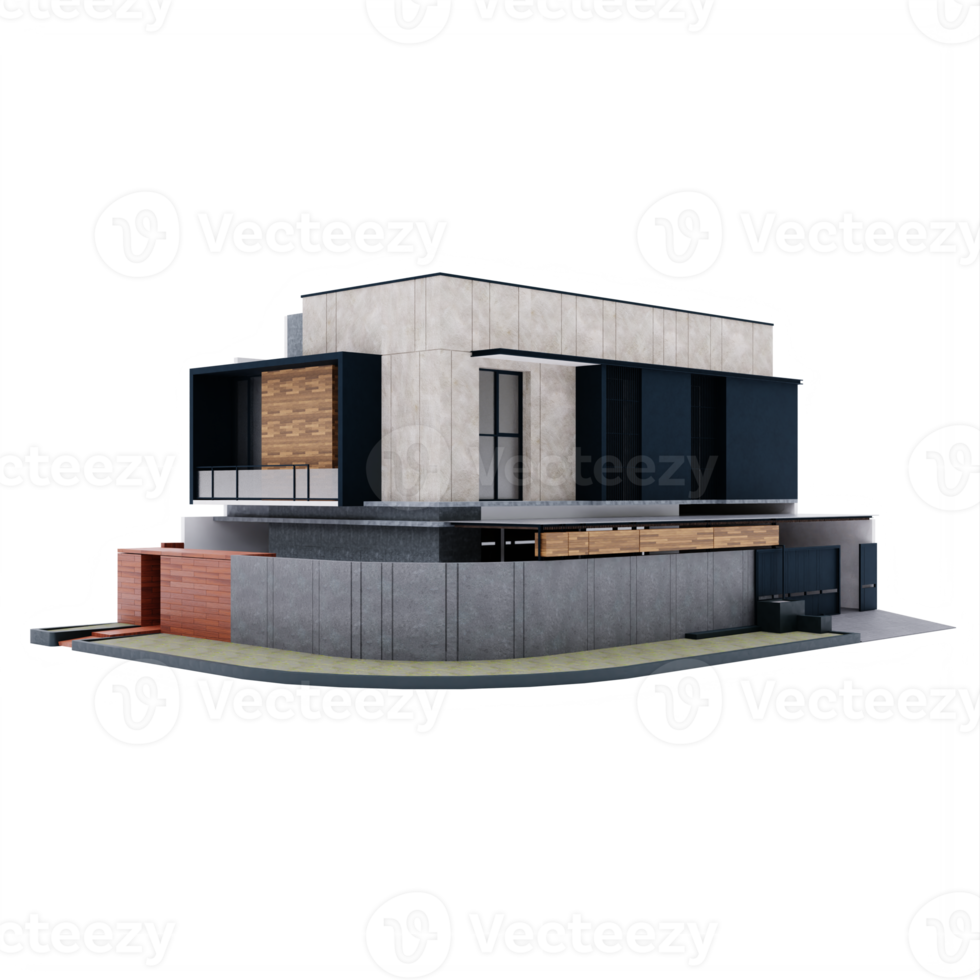 3d modern house isolated png