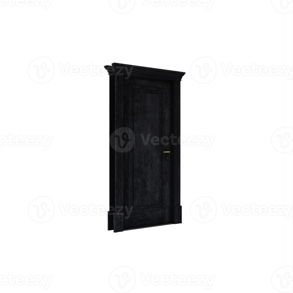 Charcoal closed Door isolated png