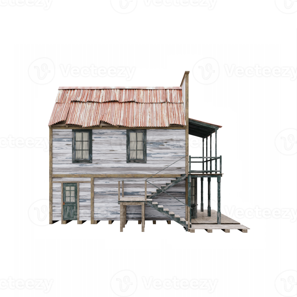 3d Western House isolated png