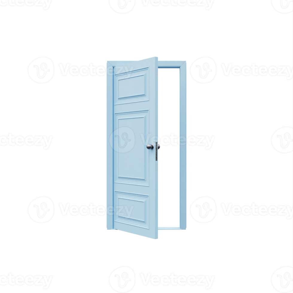 porta aberta de cor turquesa isolada png