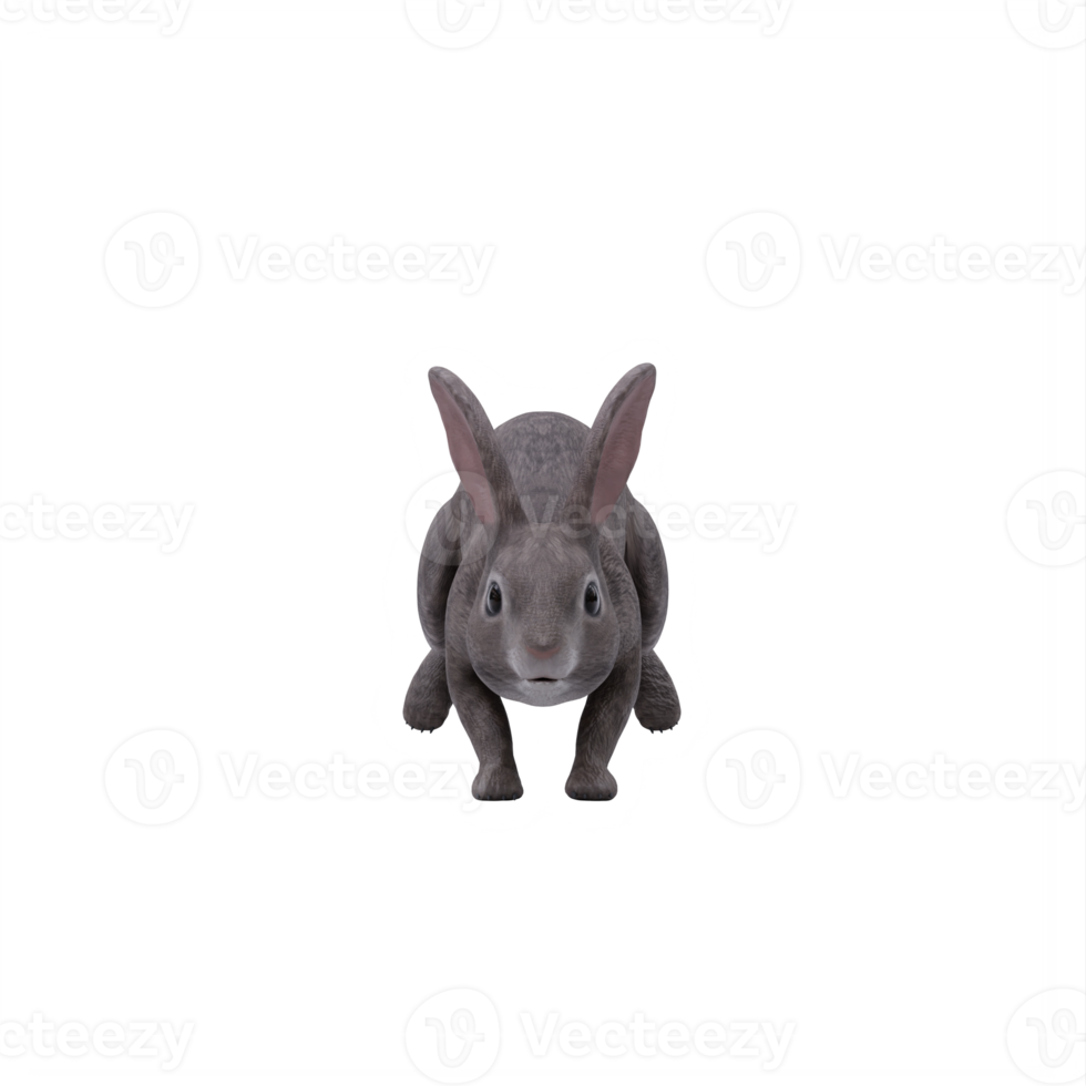 3d wild rabbit isolated png