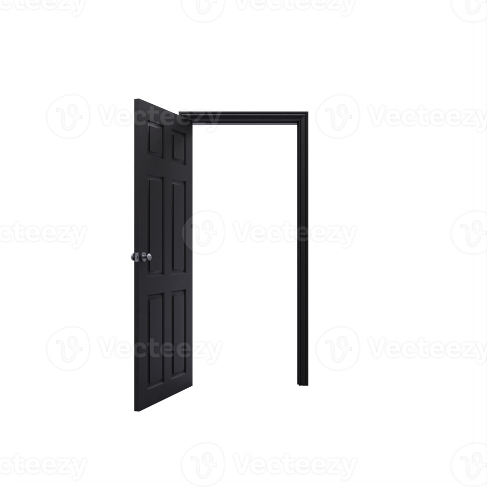 nero interno Aperto porta e telaio png