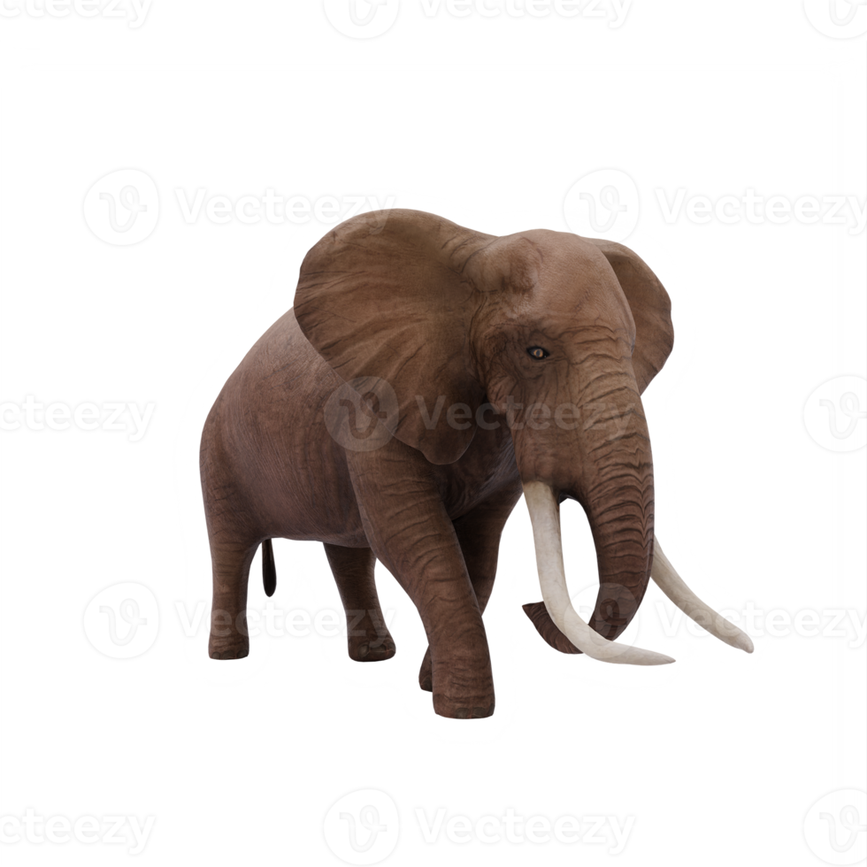 3D-afrikanischer Elefant isoliert png