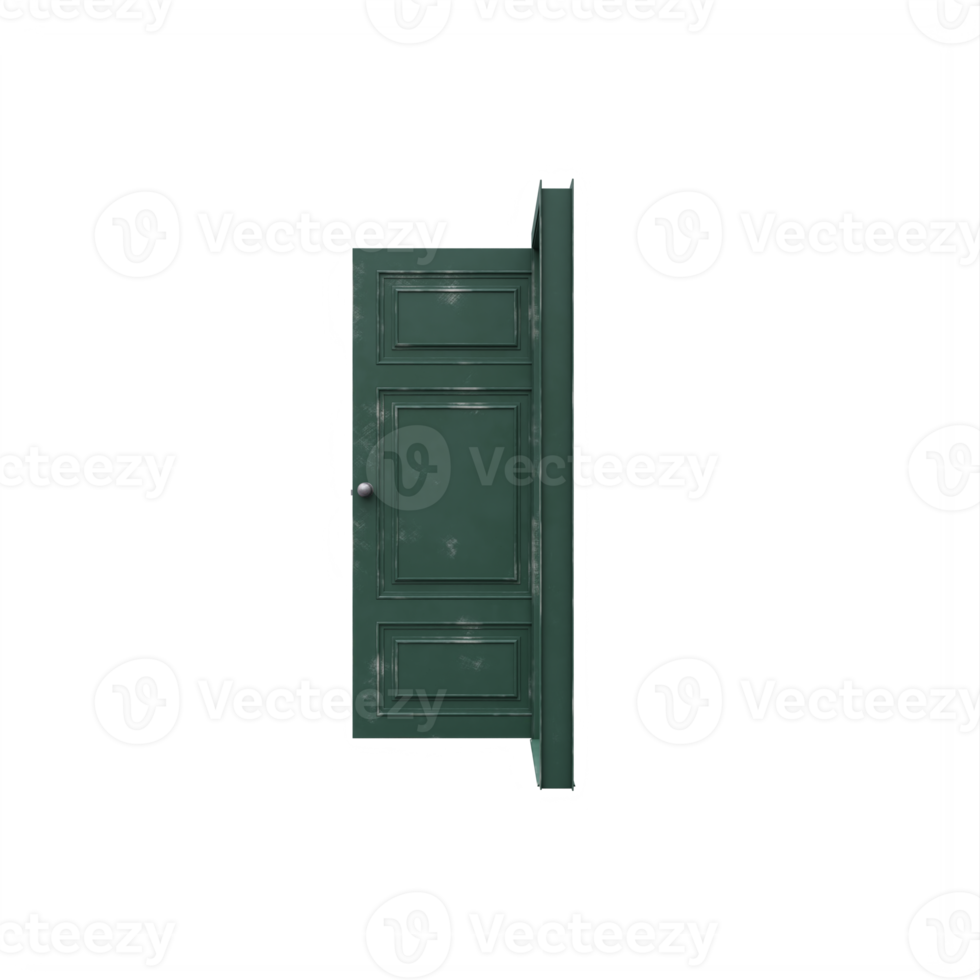 Green Open Door isolated png