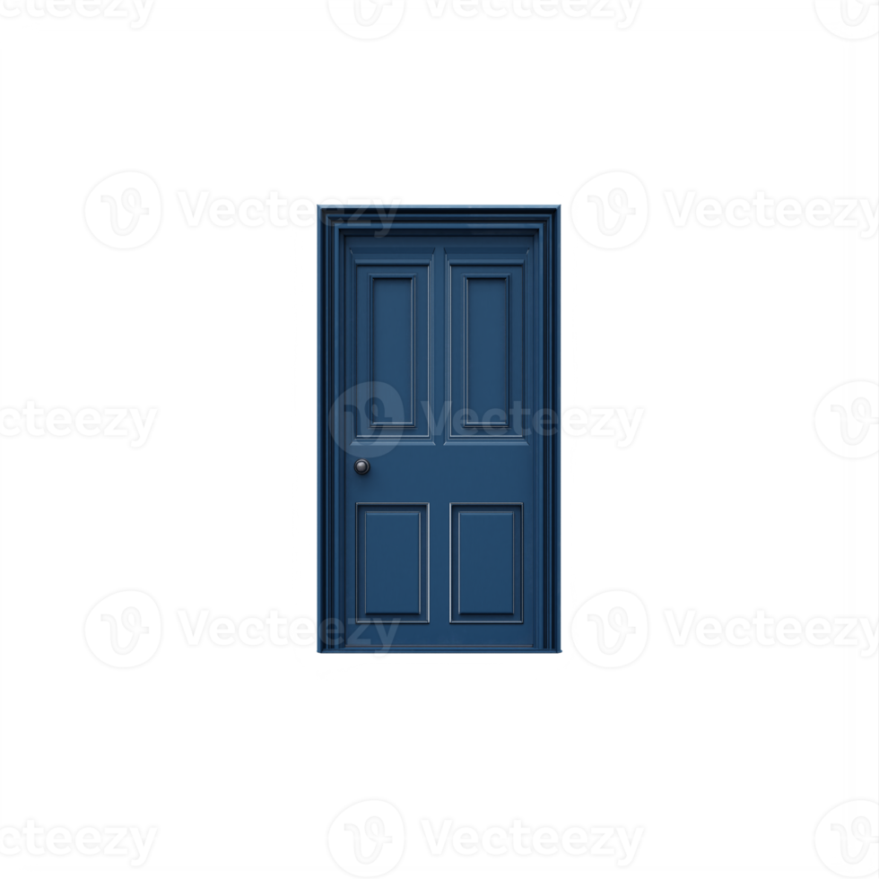 Blue closed Door isolated png