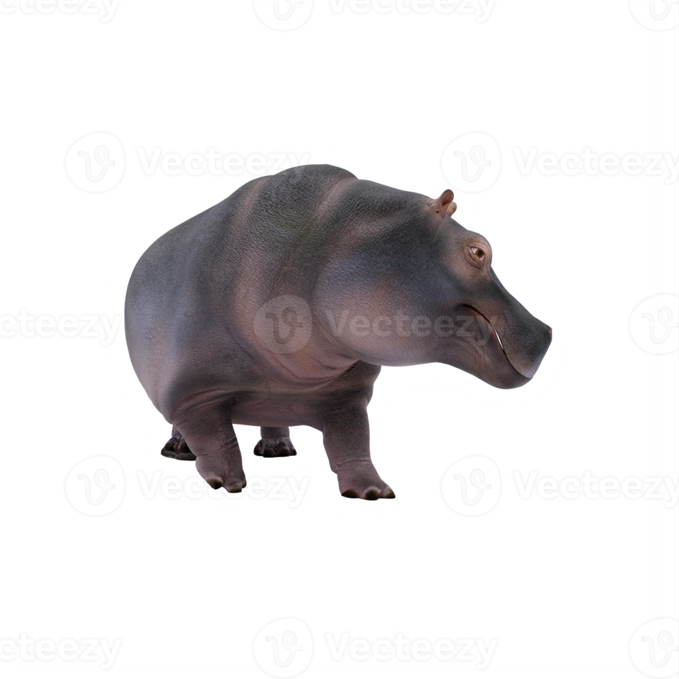 3d hippo isolated png