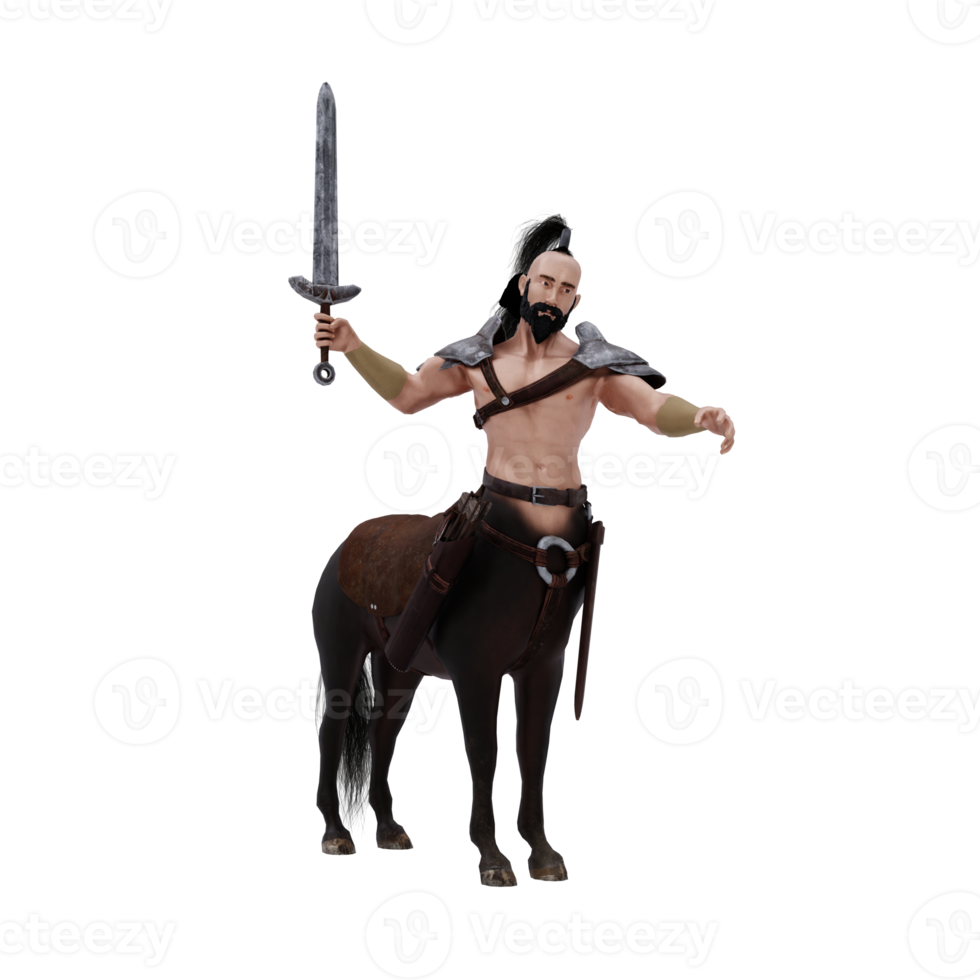 Centaur greek mythology creature half man half horse isolated model png