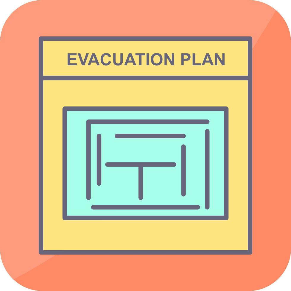 icono de vector de plan de evacuación