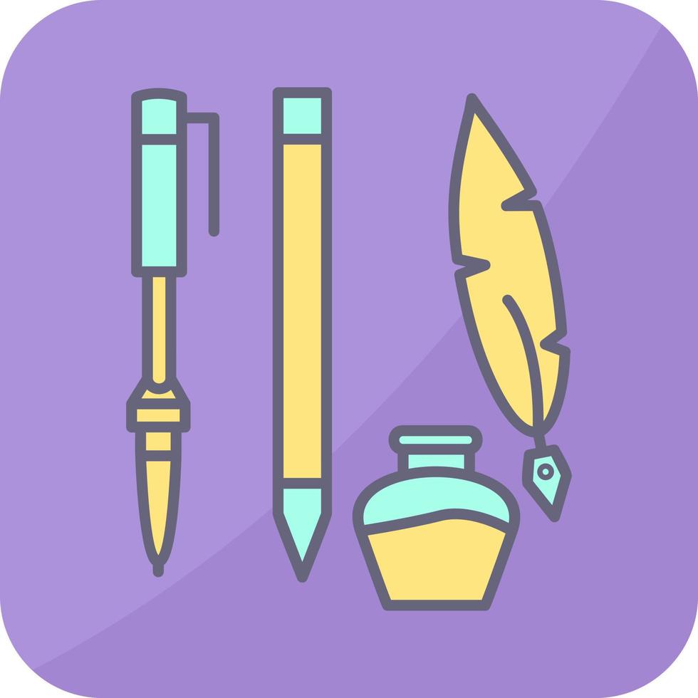 Unique Writing Equipment Vector Icon