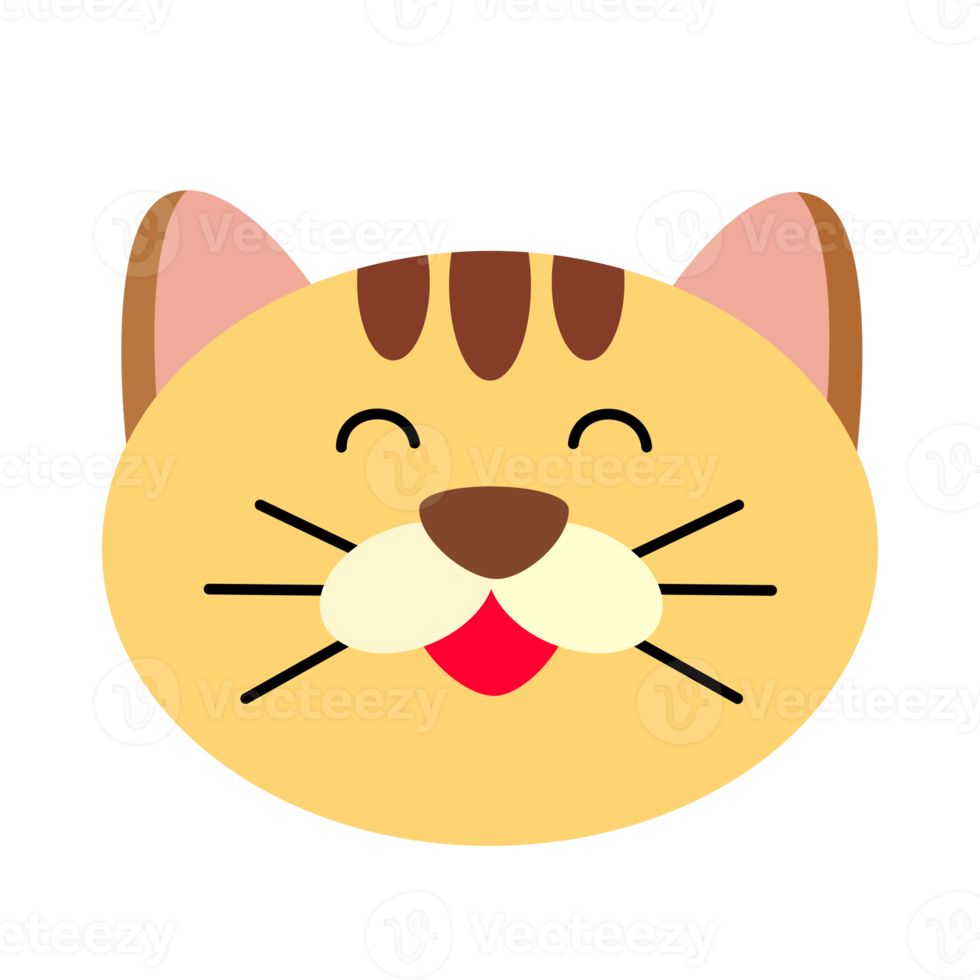 cute cat in cartoon illustration png