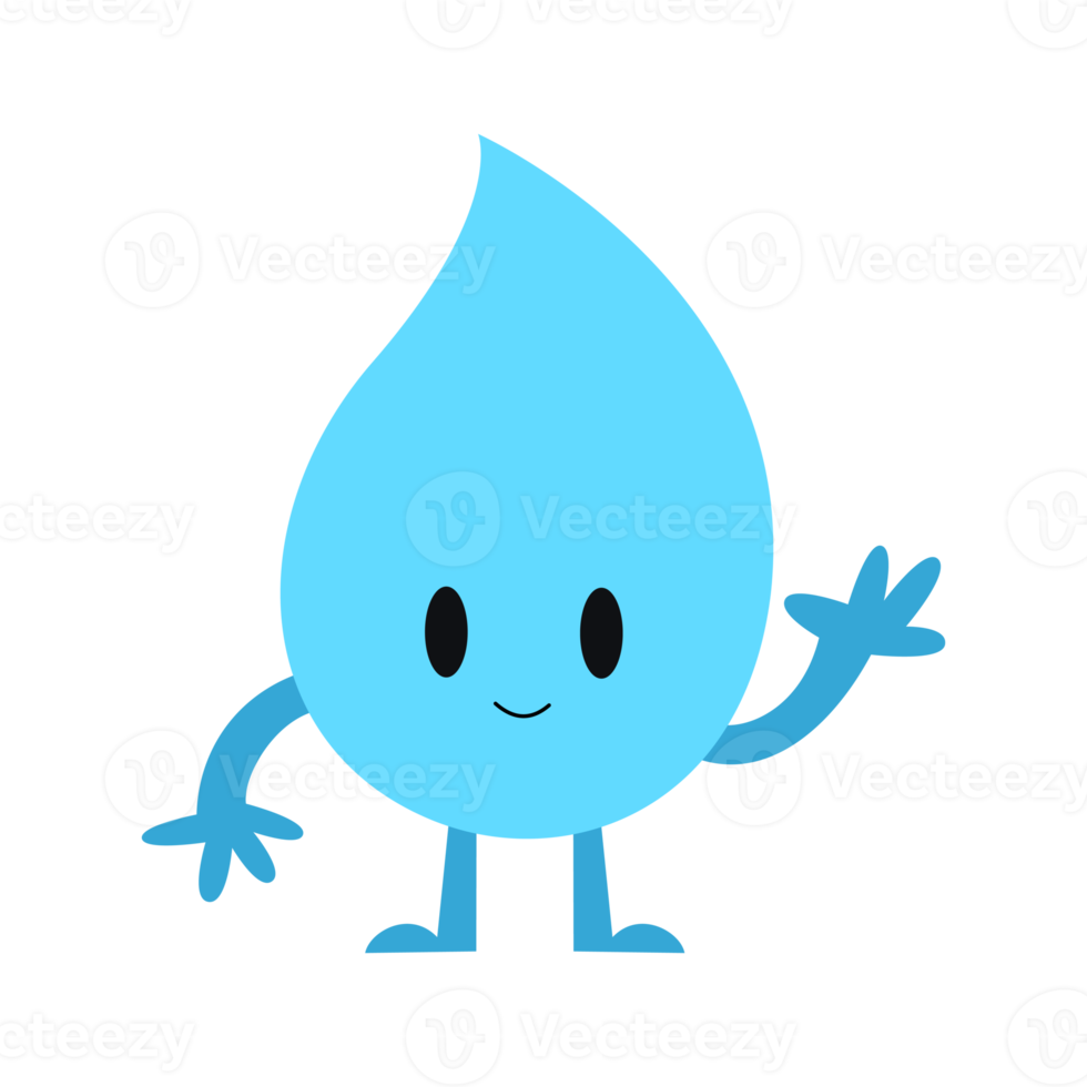 schattig blauw water karakter png