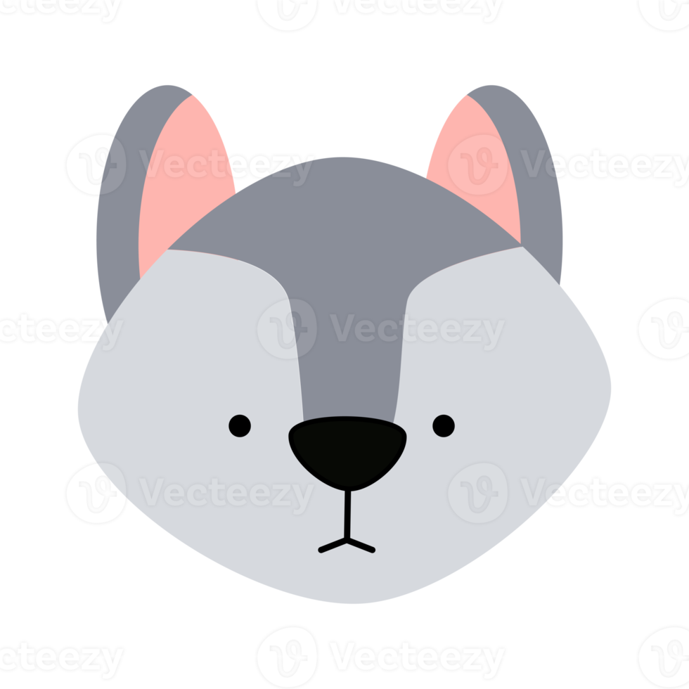 cute wolf in cartoon png