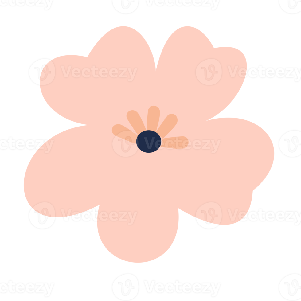 cute pink flower illustration png