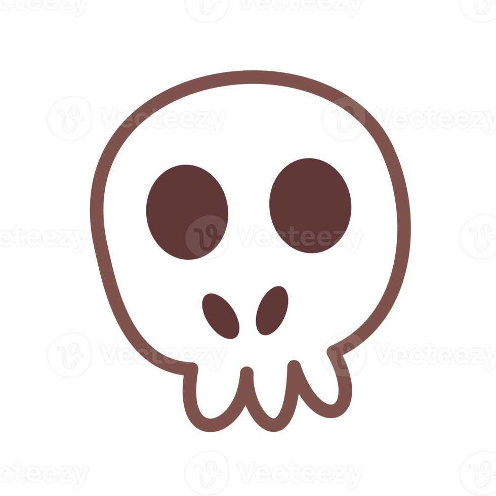 cute skull in cartoon png