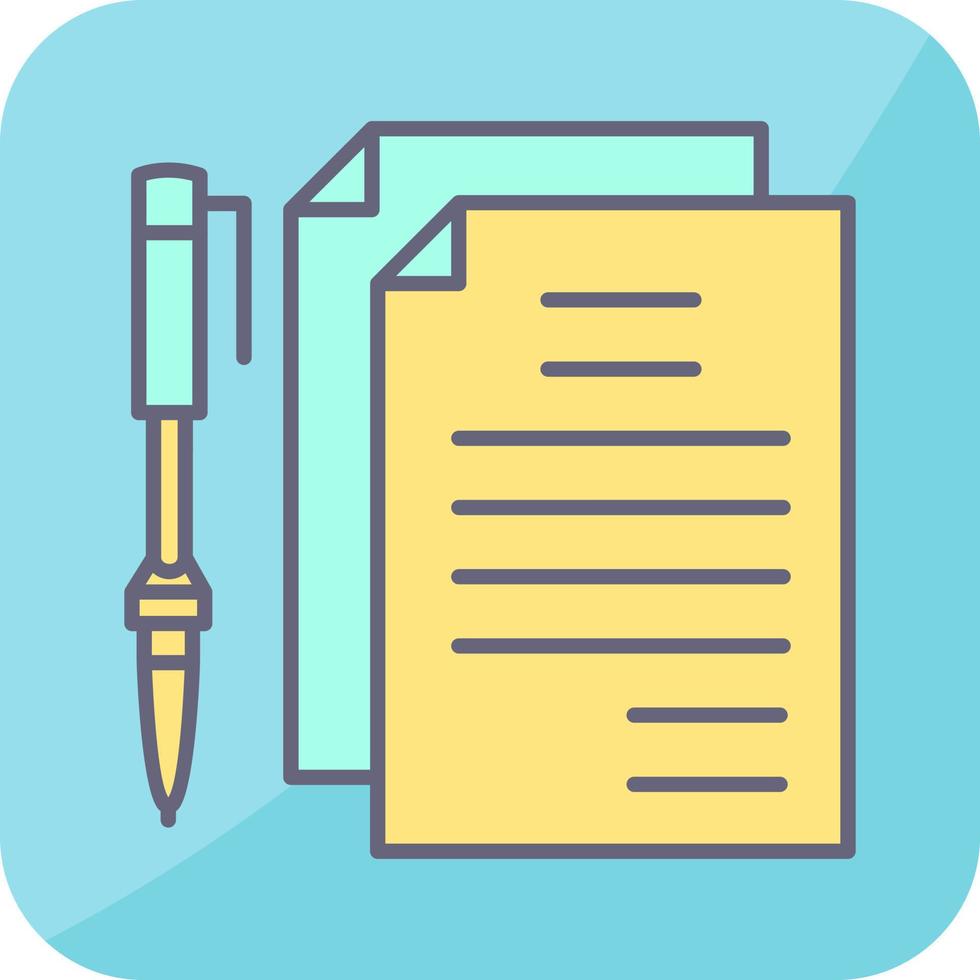 Unique Documents and Pen Vector Icon