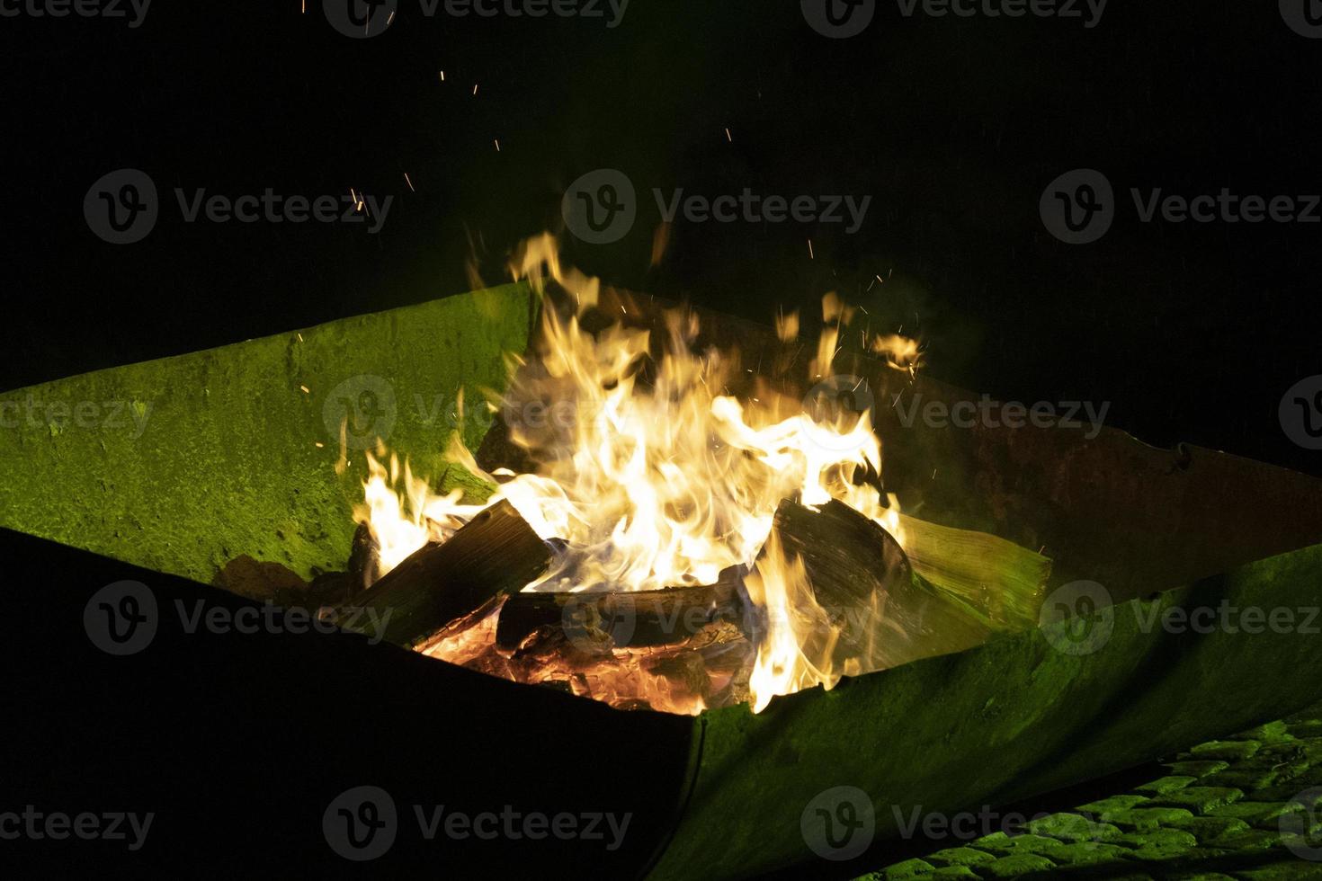 fireplace on the snow outdoor photo