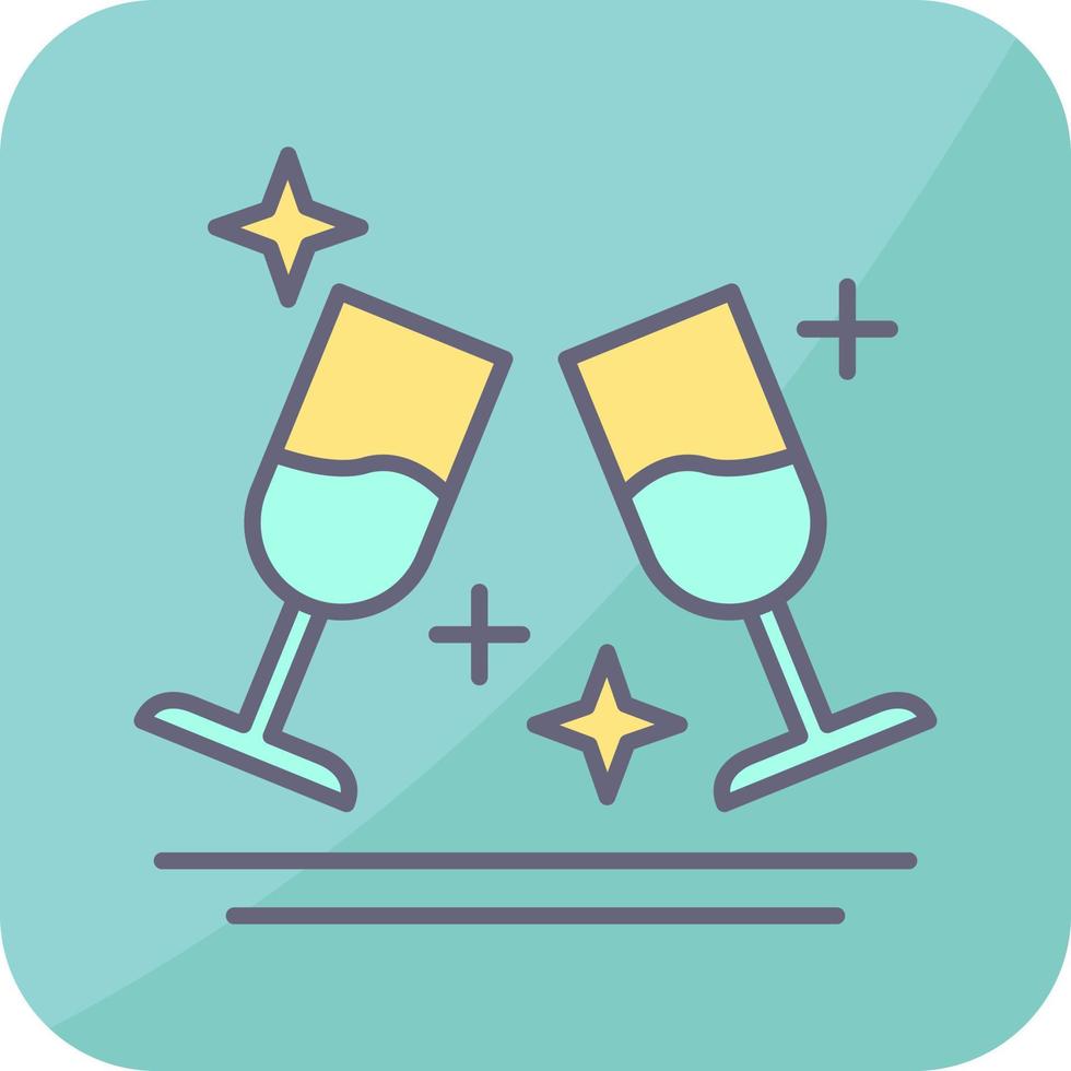 Two Glasses Romantic Vector Icon