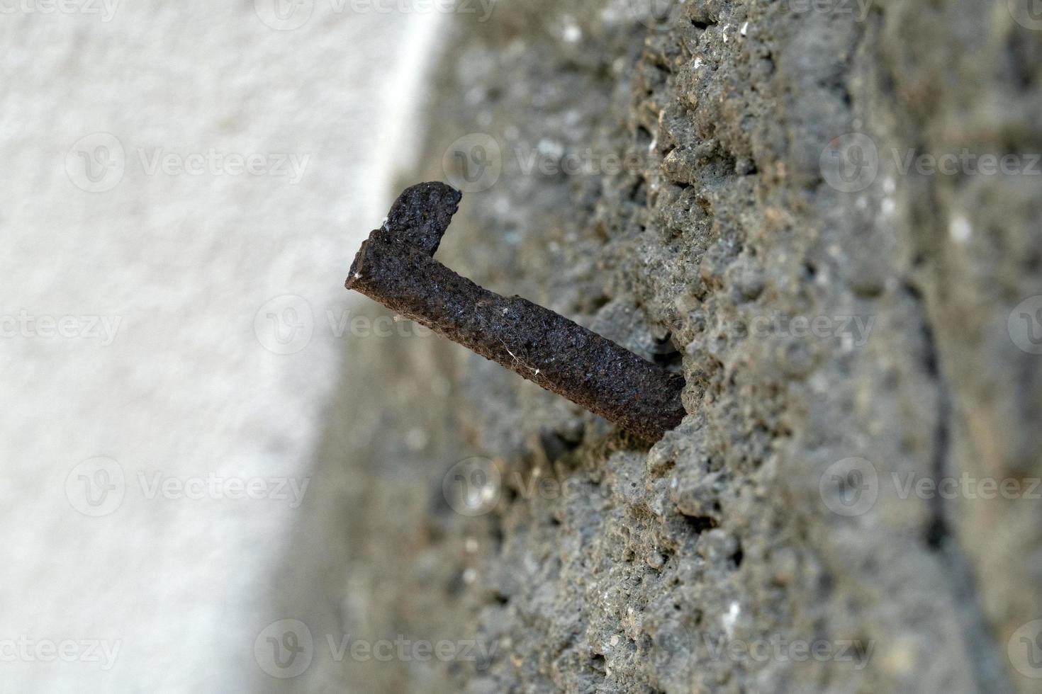 Rusted iron spike macro close up photo