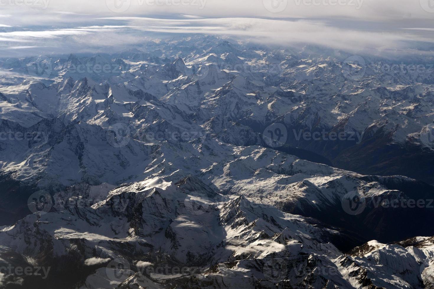 alps aerial view panorama landscape photo