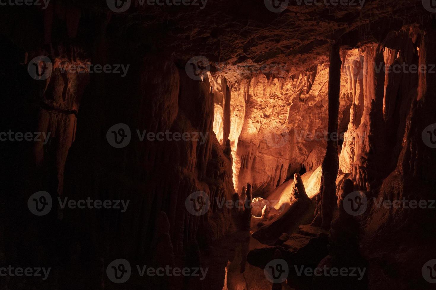 Postojna caves interior view panorama photo