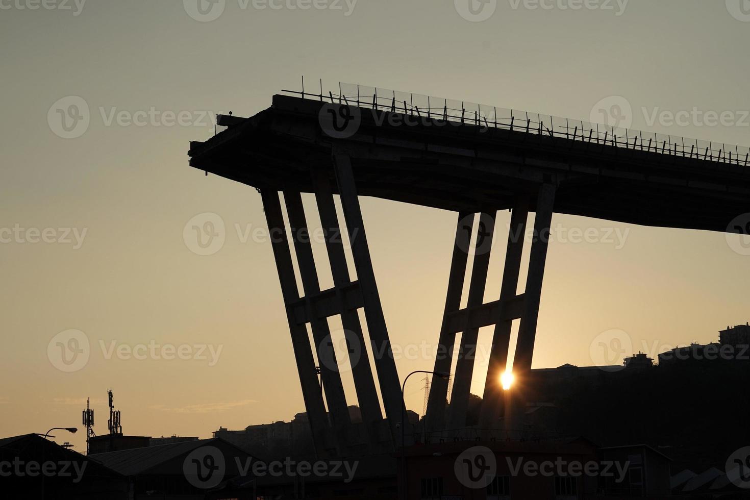 morandi collapsed bridge in genoa photo