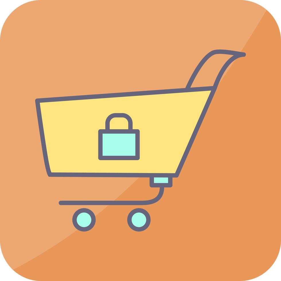 Unique Locked Cart Vector Icon