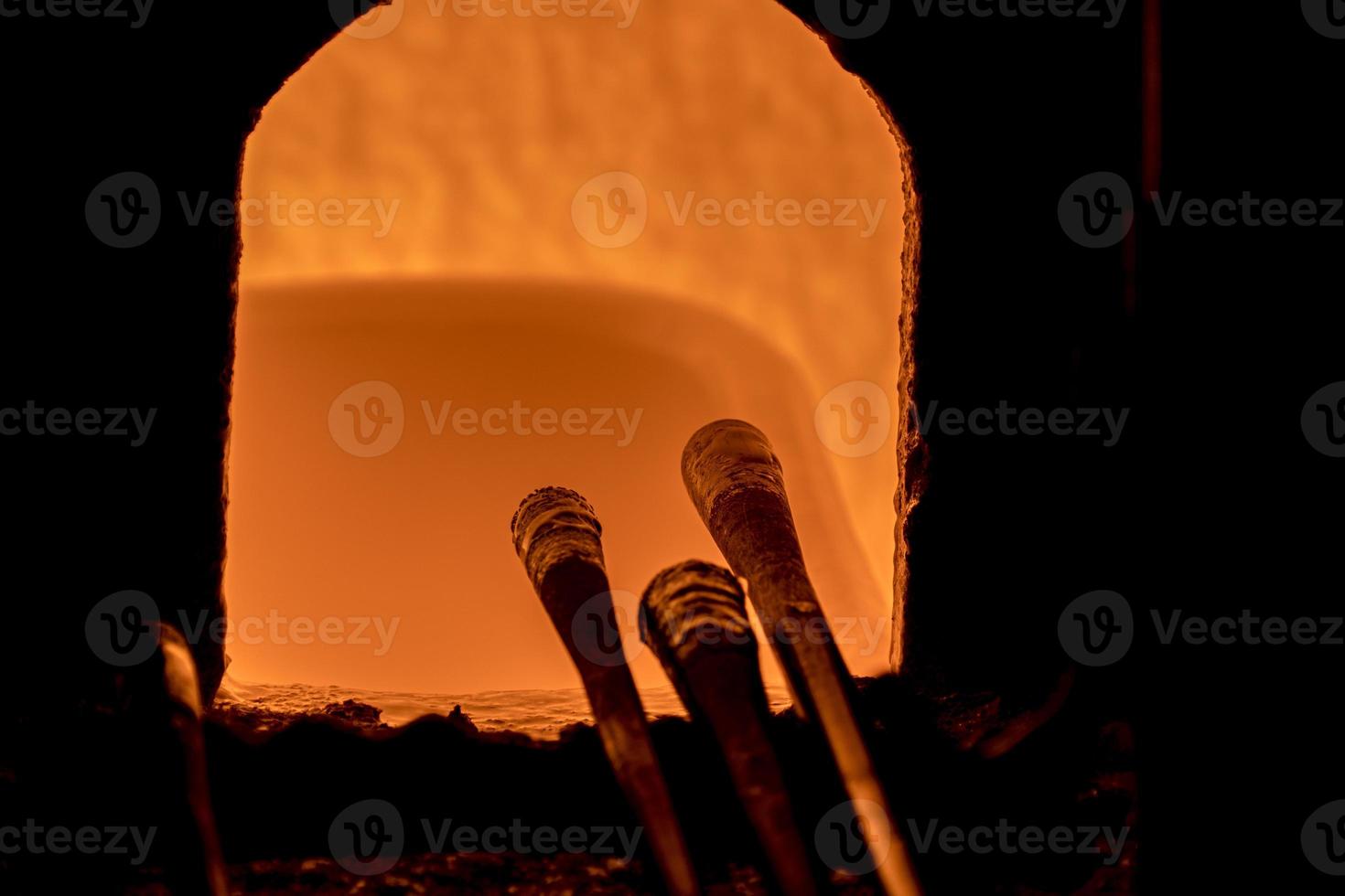 inside Murano glass factory Venice Italy photo