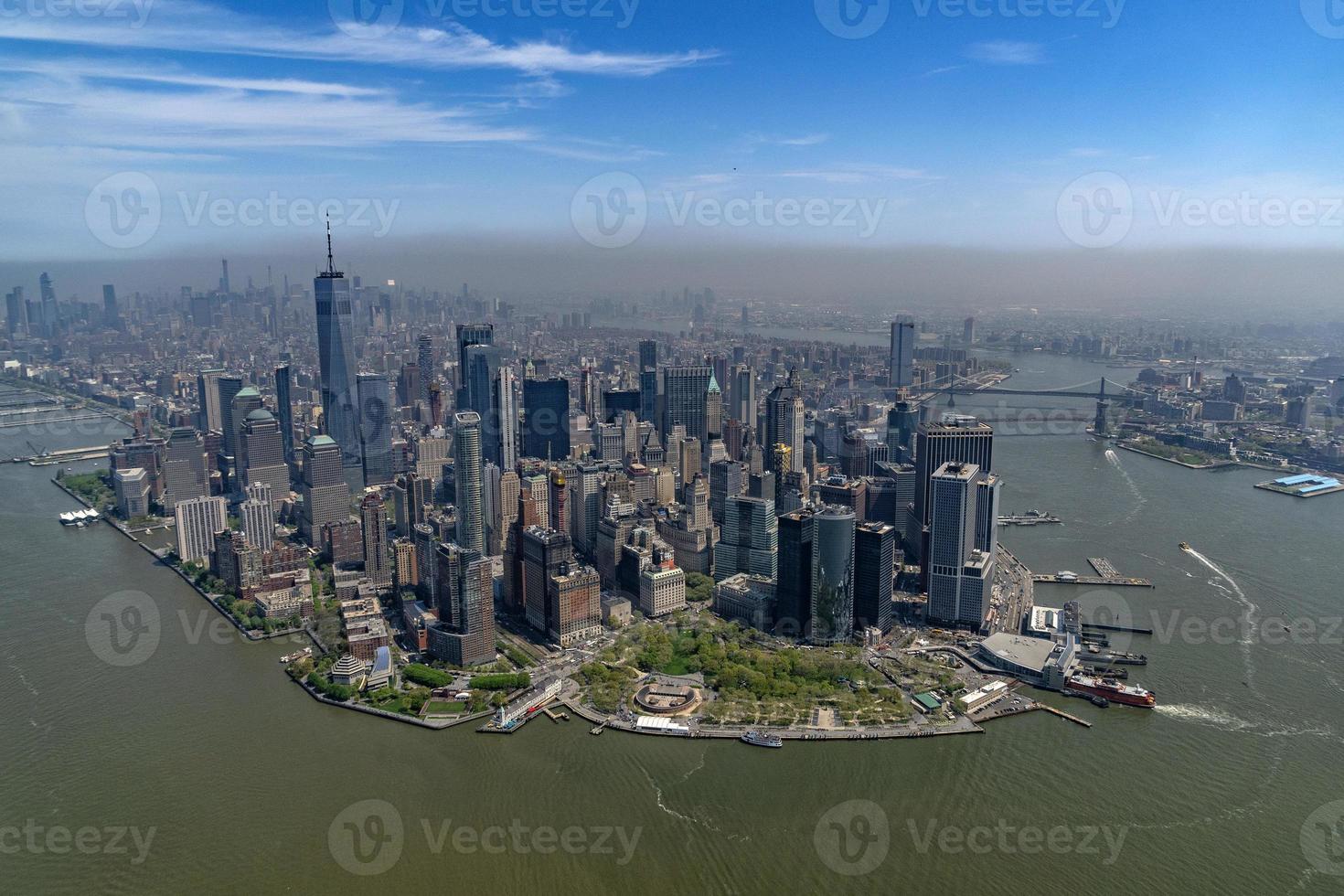 manhattan aerial view from helicopter photo