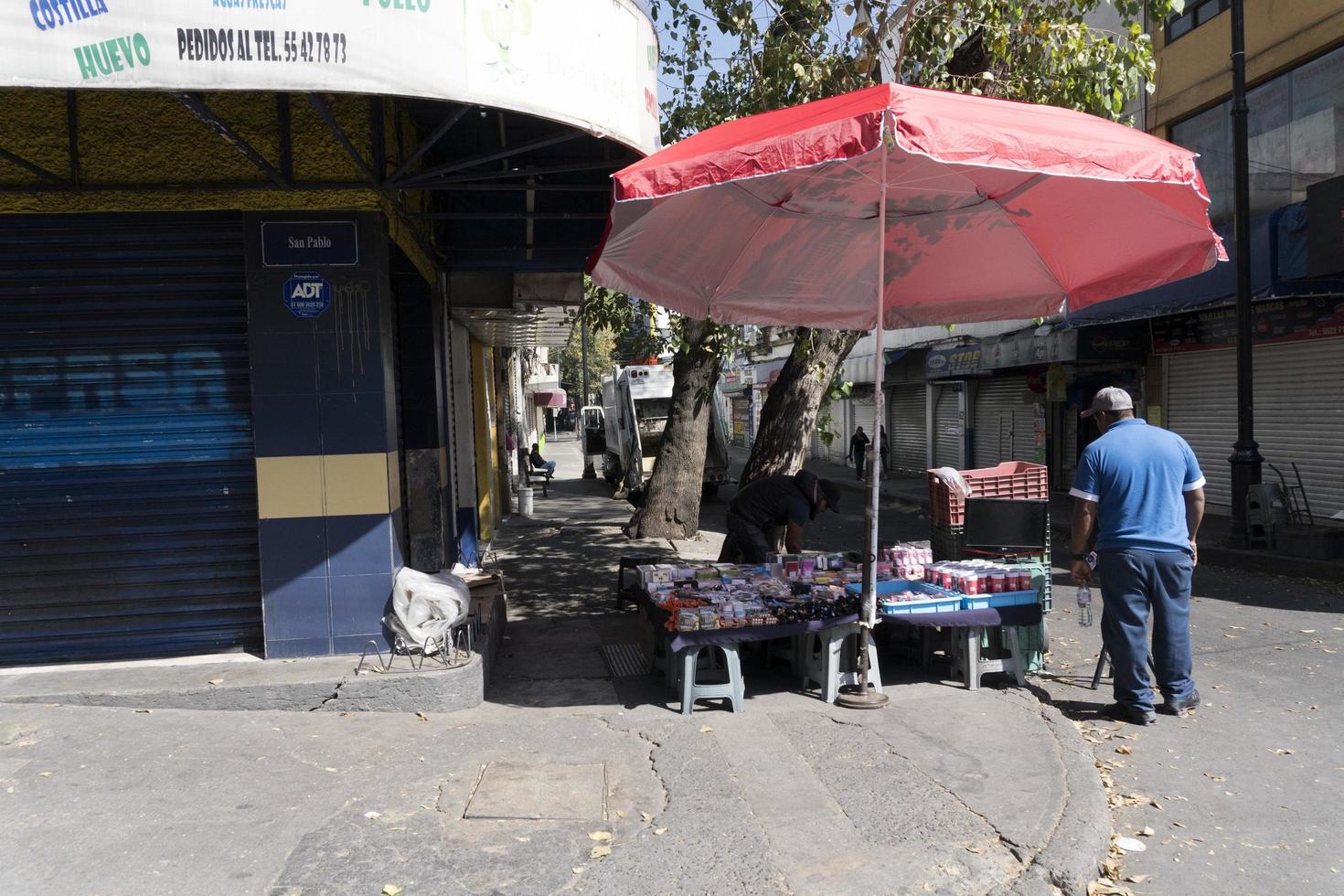 MEXICO CITY, MEXICO - NOVEMBER 5 2017 - People at town street market photo