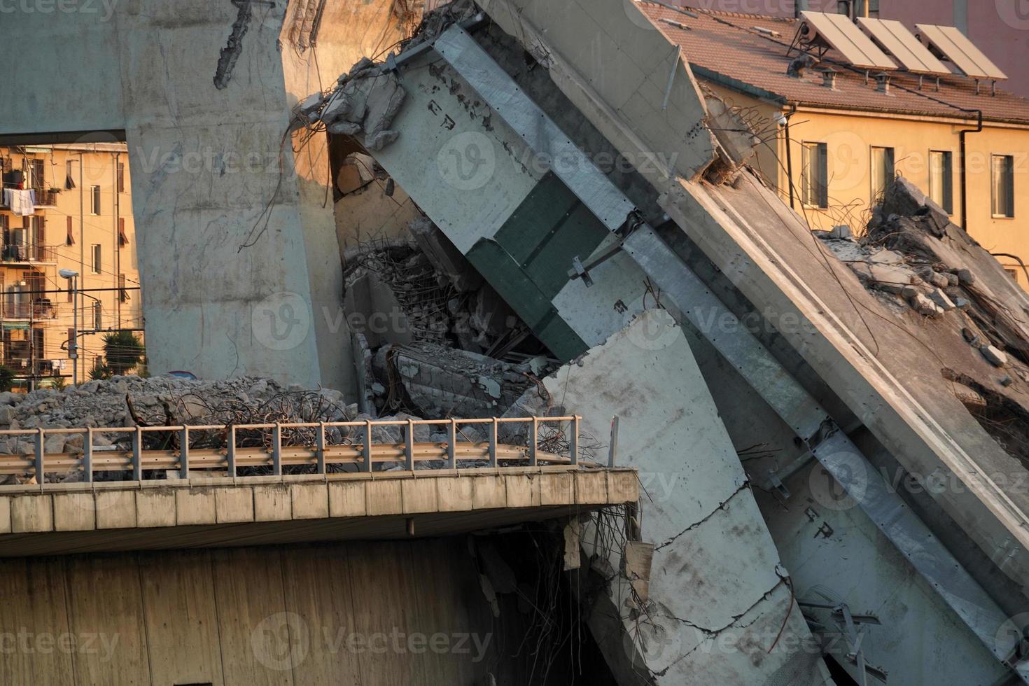 morandi collapsed bridge in genoa photo