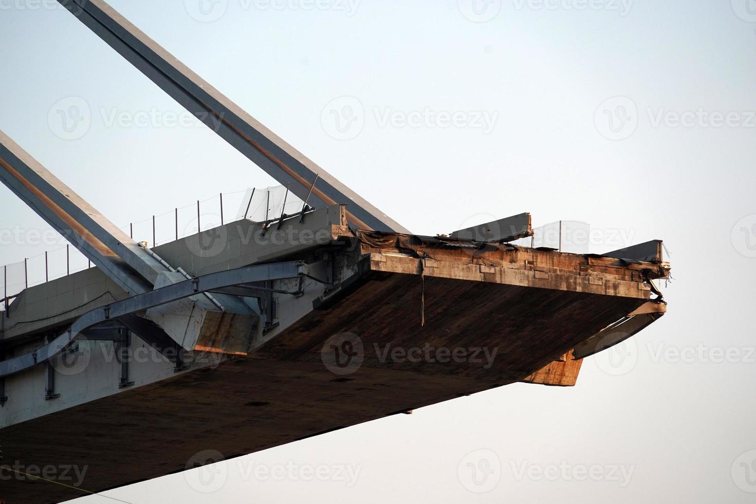 morandi collapsed bridge in genoa photo